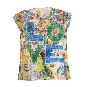 Girls “Tease” Brand Graffiti Burnout Top Size 12 “Love”